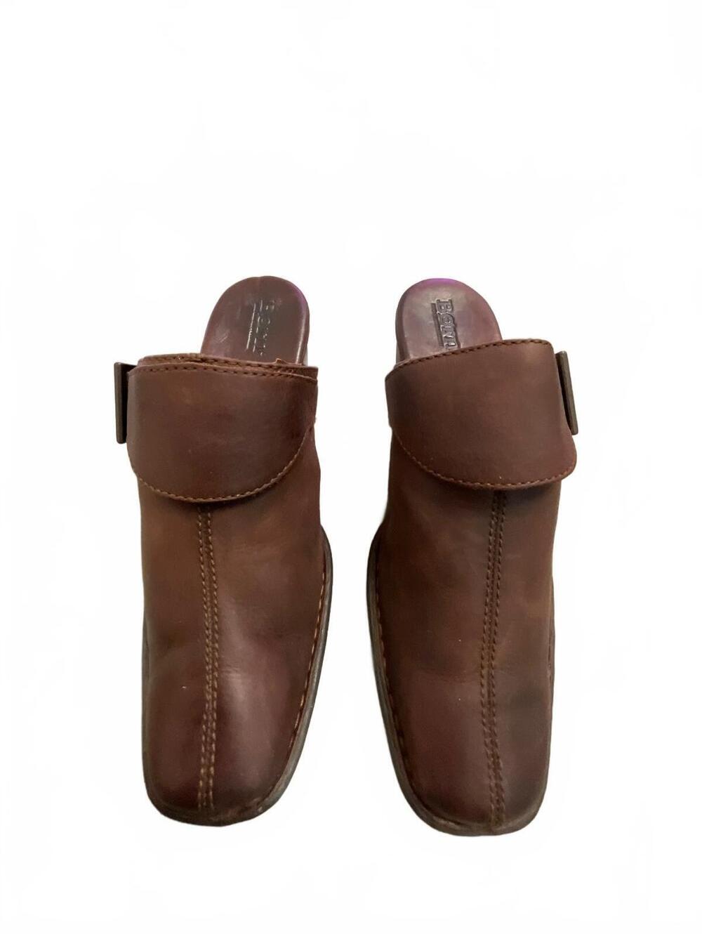 Born Brown Leather Mule Clogs